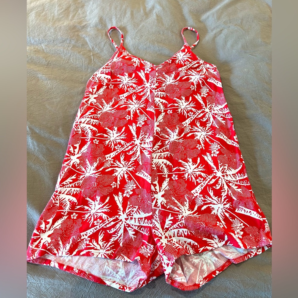 Hurley Tropical Red and White Romper